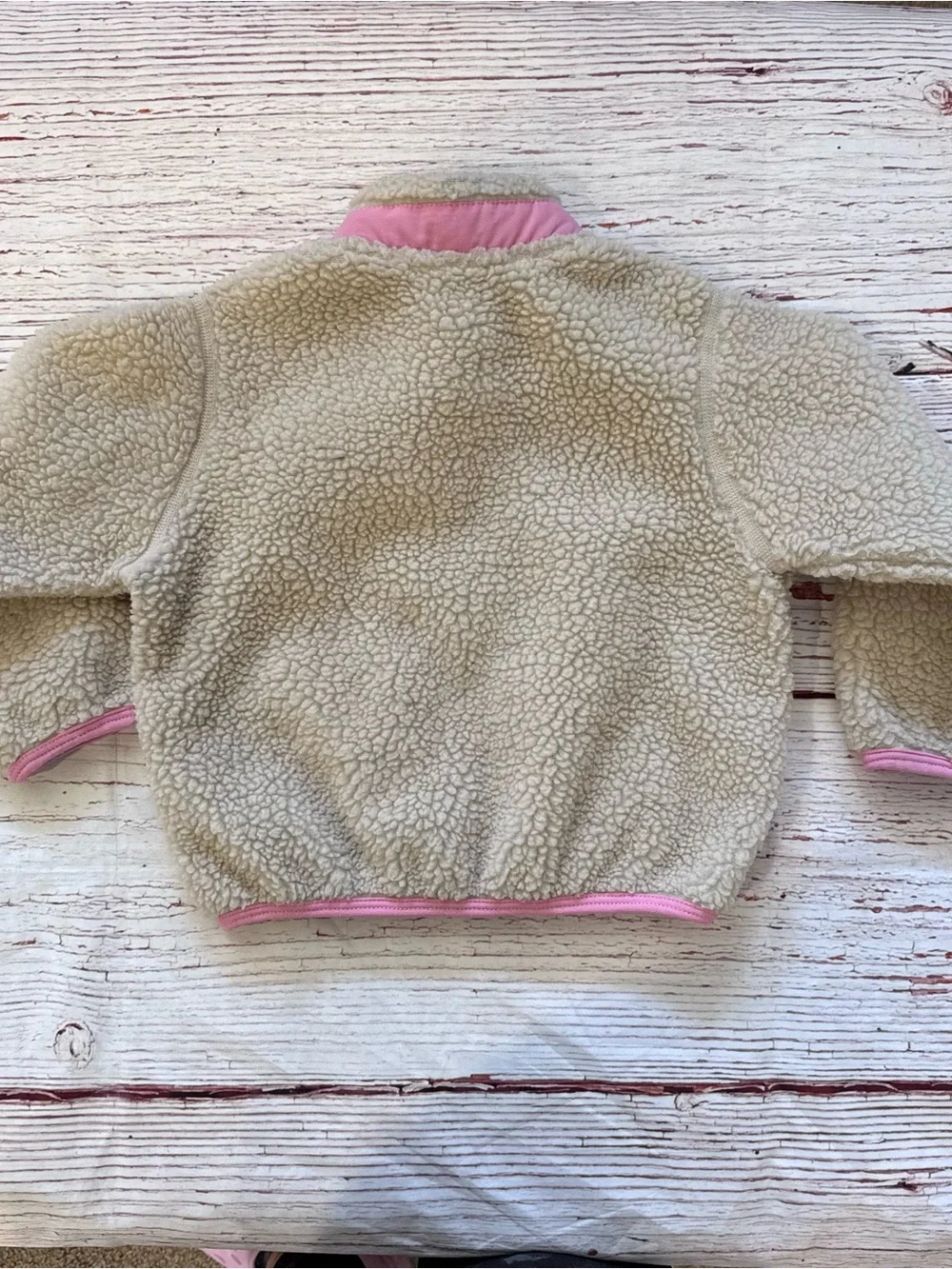 Patagonia Baby Retro Jacket in Natural/Sea Pink Sz 18M